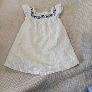 Carter's White Dress with Blue Floral Detail